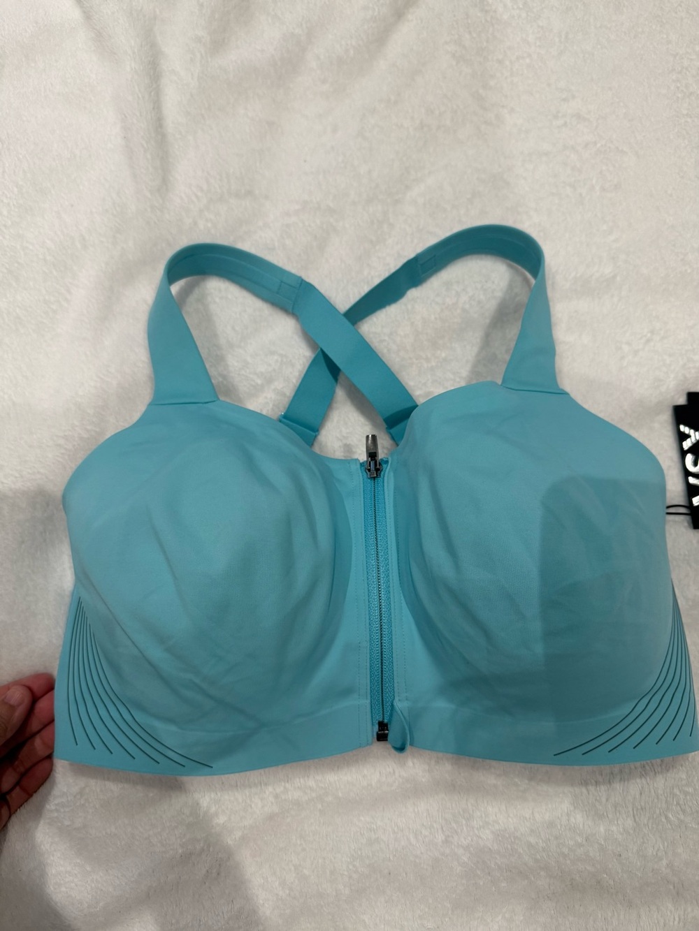 Victoria's Secret Teal Front-Zip Crisscross Sports Bra